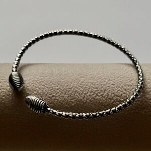 B004 | .925 Sterling Silver Woven Bangle Bracelet